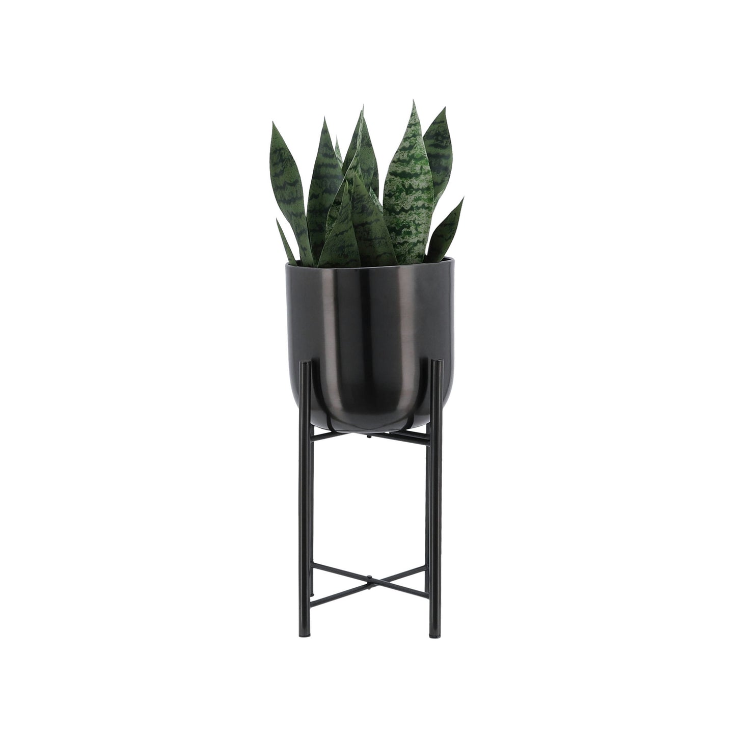 S/3 Metal Planters On Stand 40/30/20"h, Gunmetal