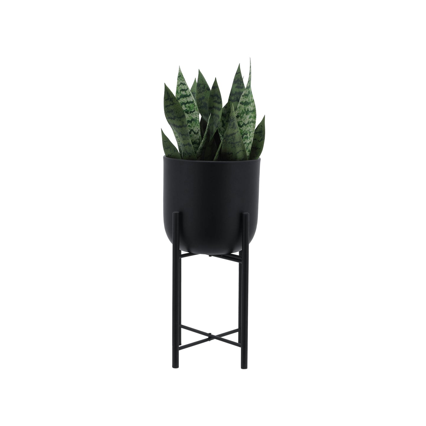 S/3 Metal Planters On Stand 40/30/20"h, Black