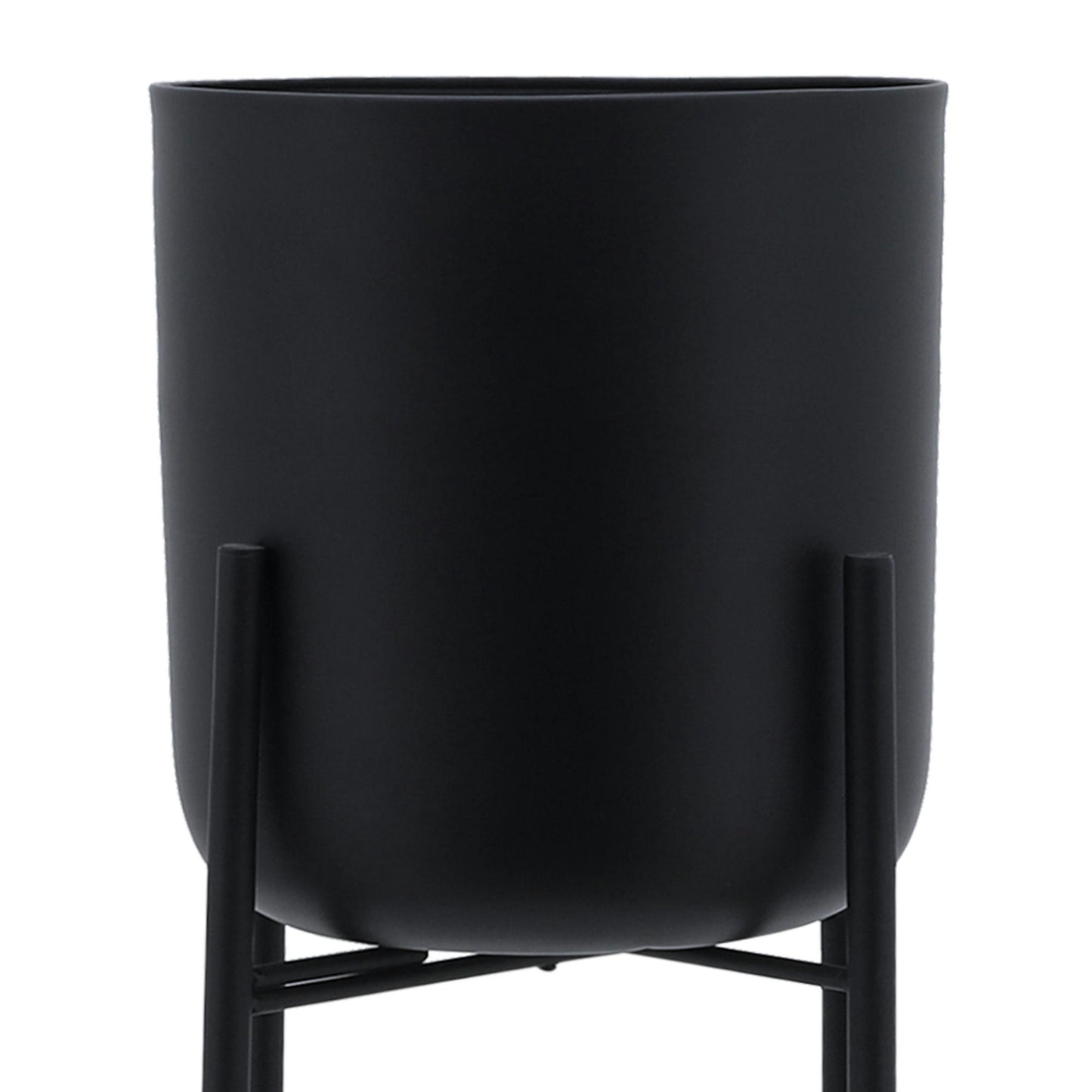 S/3 Metal Planters On Stand 40/30/20"h, Black