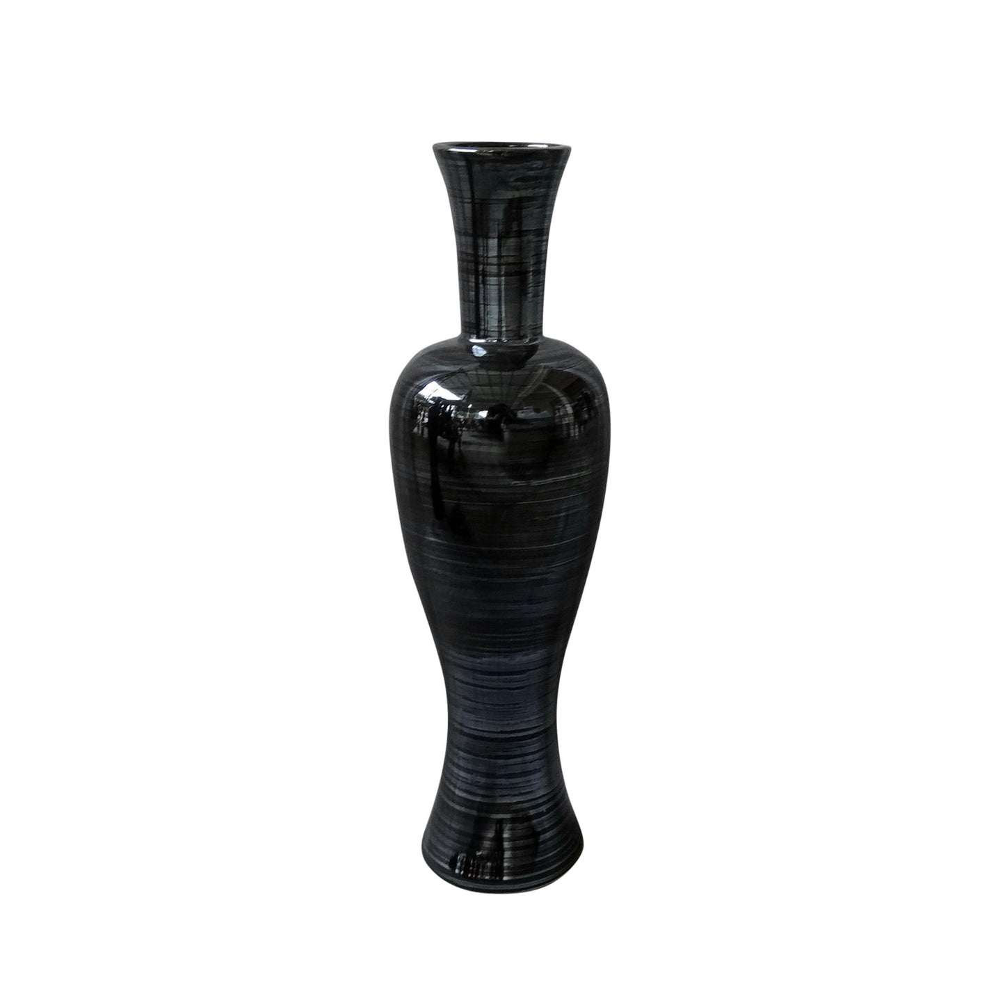 Ceramic 23" Vase, Pearl Black