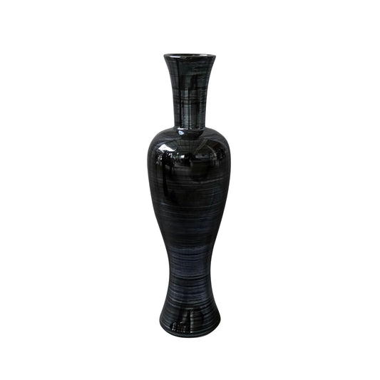 Ceramic 23" Vase, Pearl Black