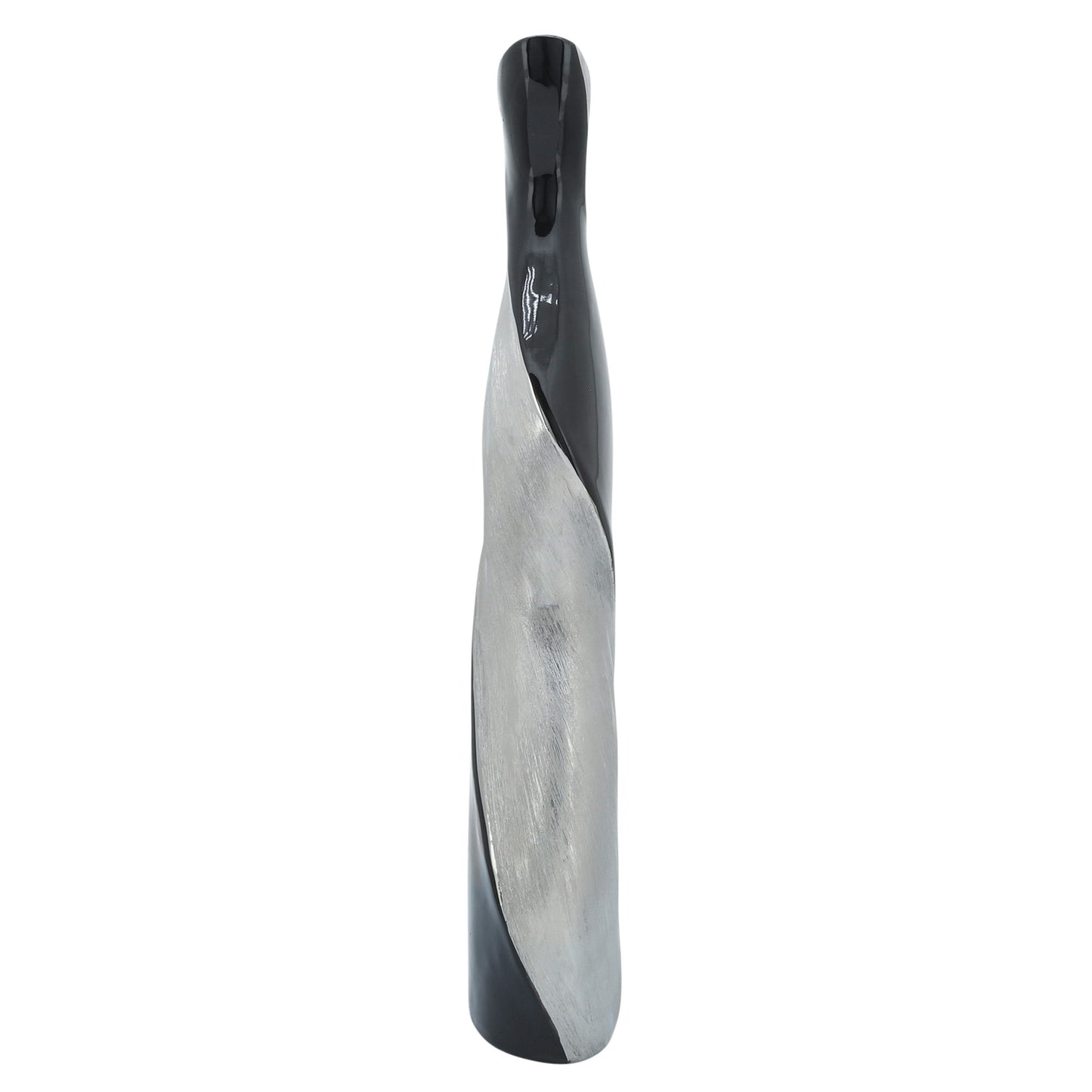 24" Twisted Vase, Black/silver