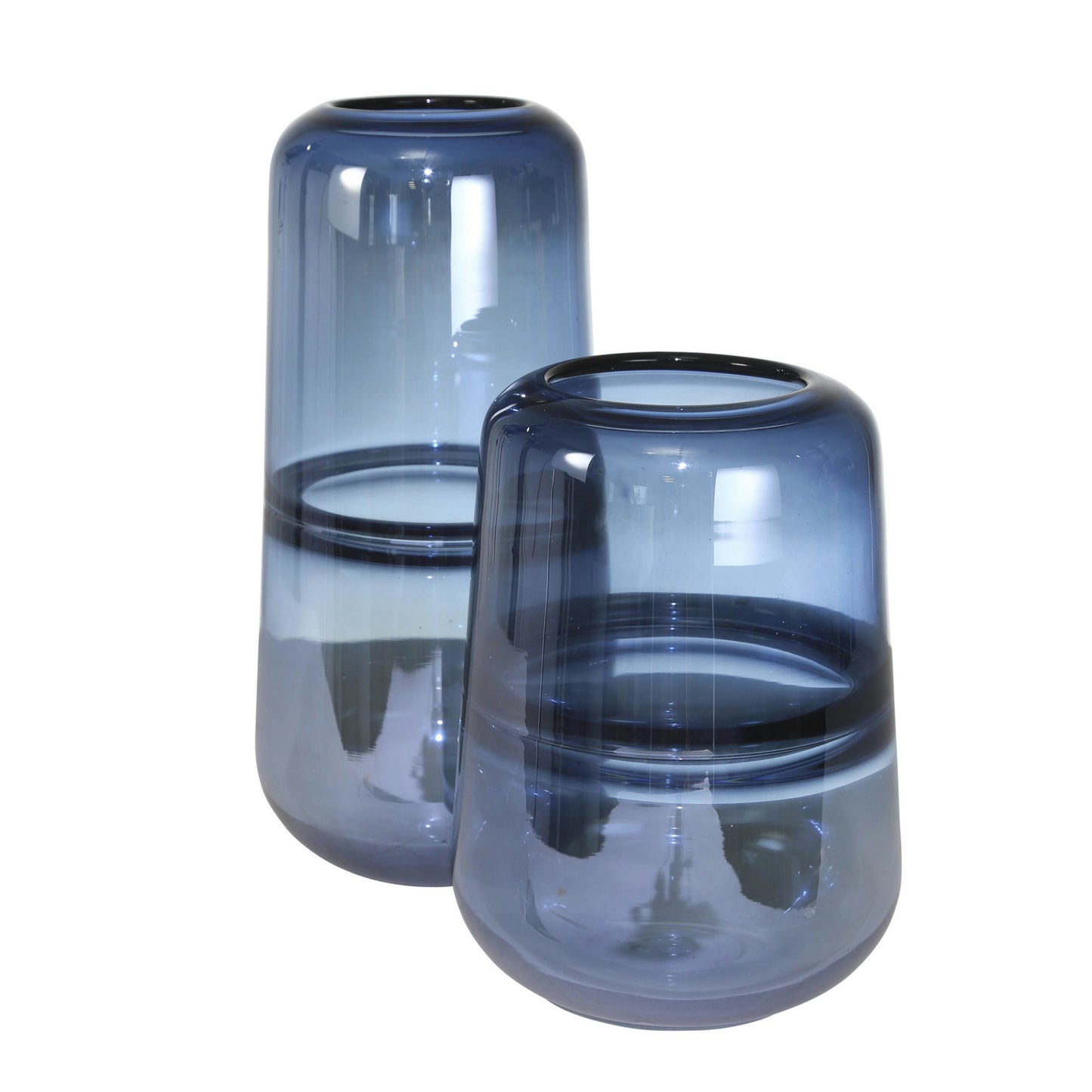 Glass, 9" Handmade Vase, Blue
