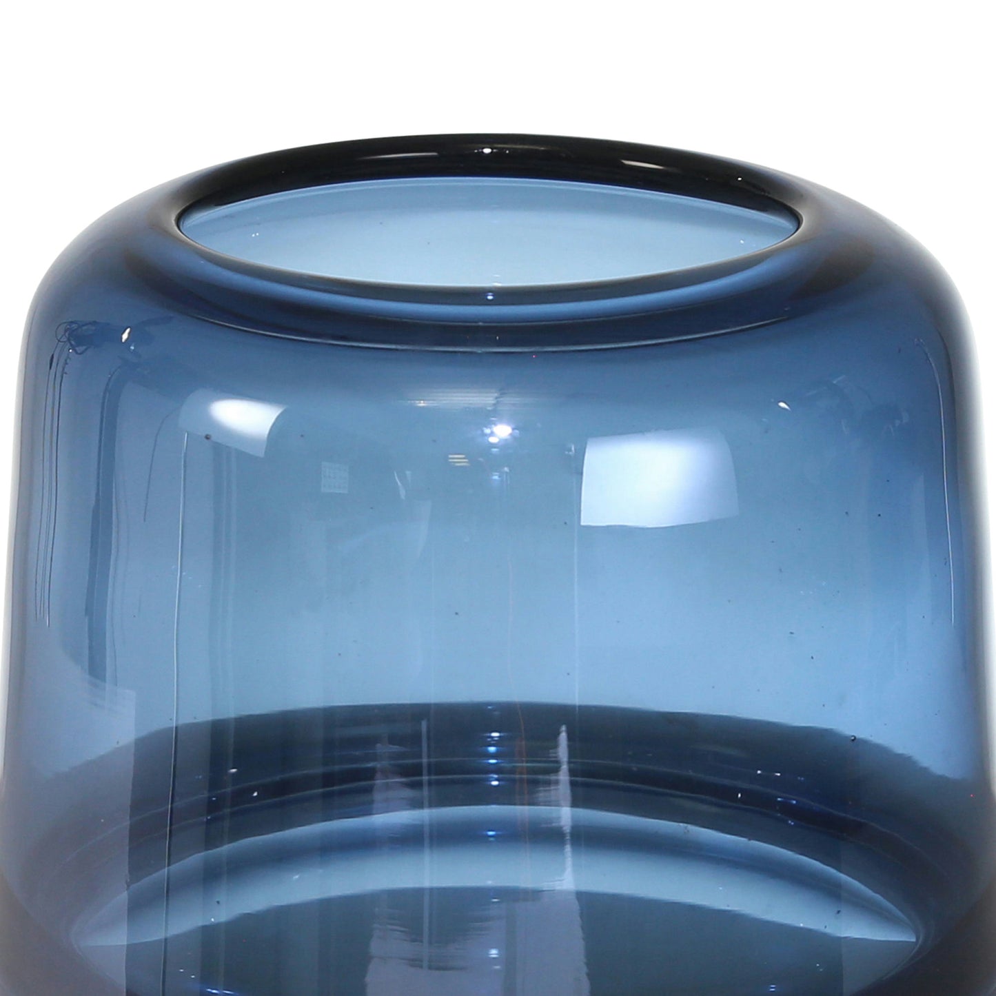 Glass, 9" Handmade Vase, Blue