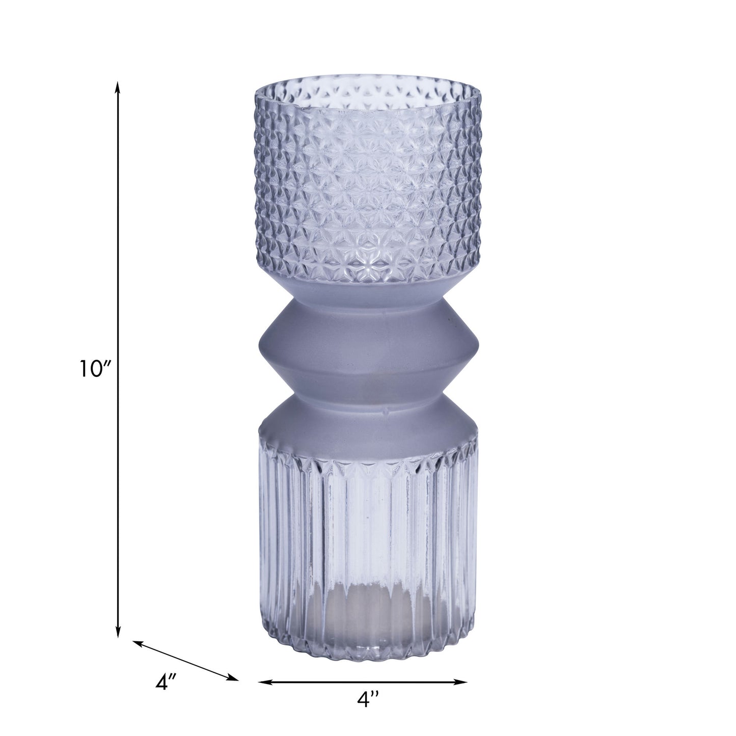 Glass 10" Mallet Vase, Smoked