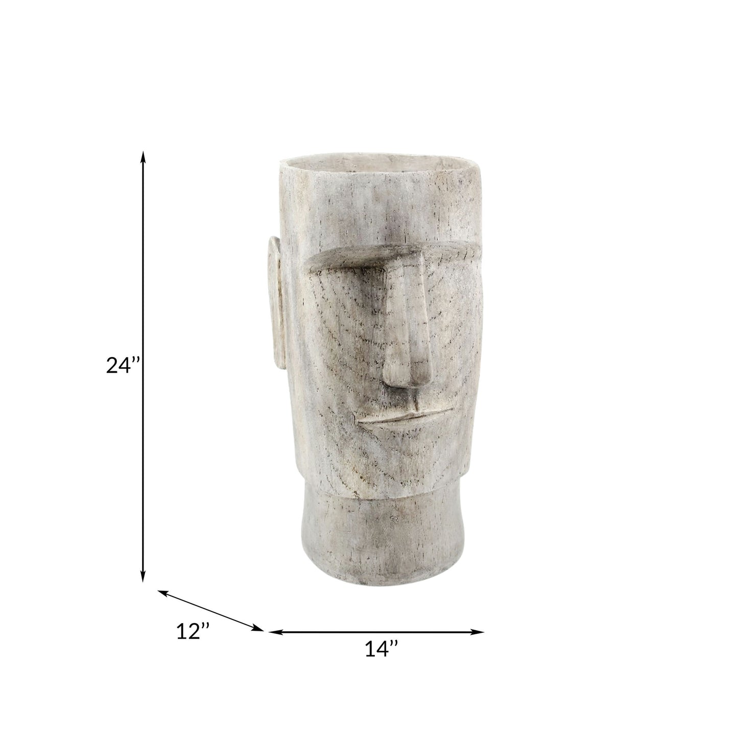 Resin 24" Face Planter, Grey