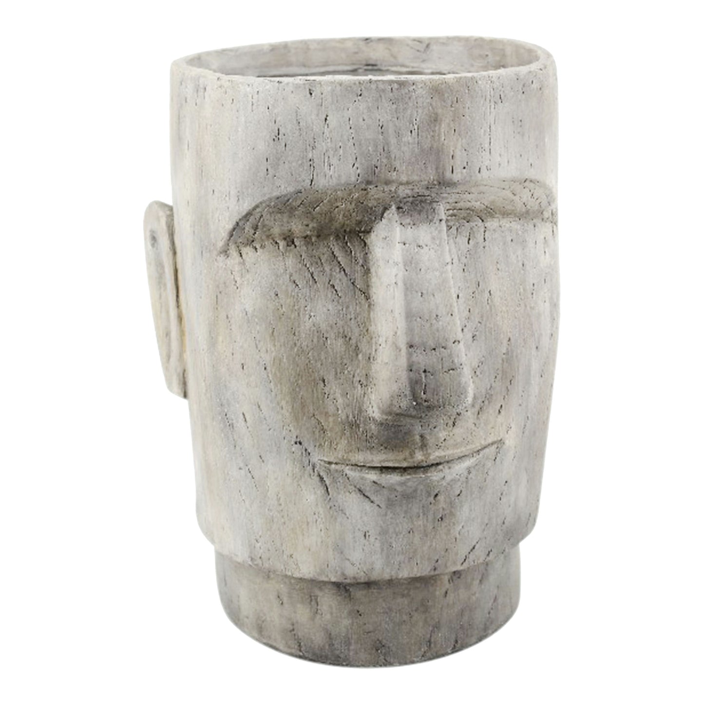 Resin 19"h Face Planter, Grey