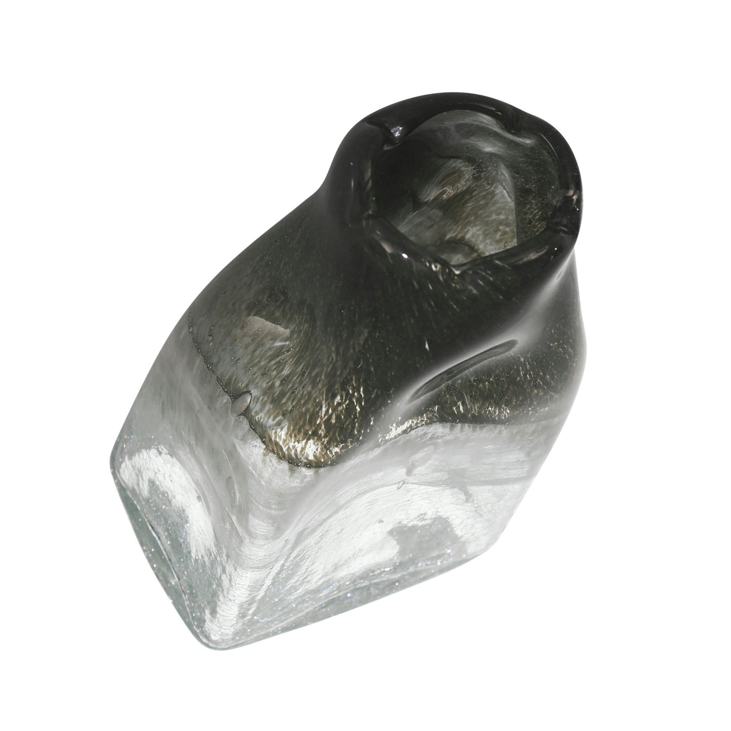 Glass 10" Bottle Vase, Smoke