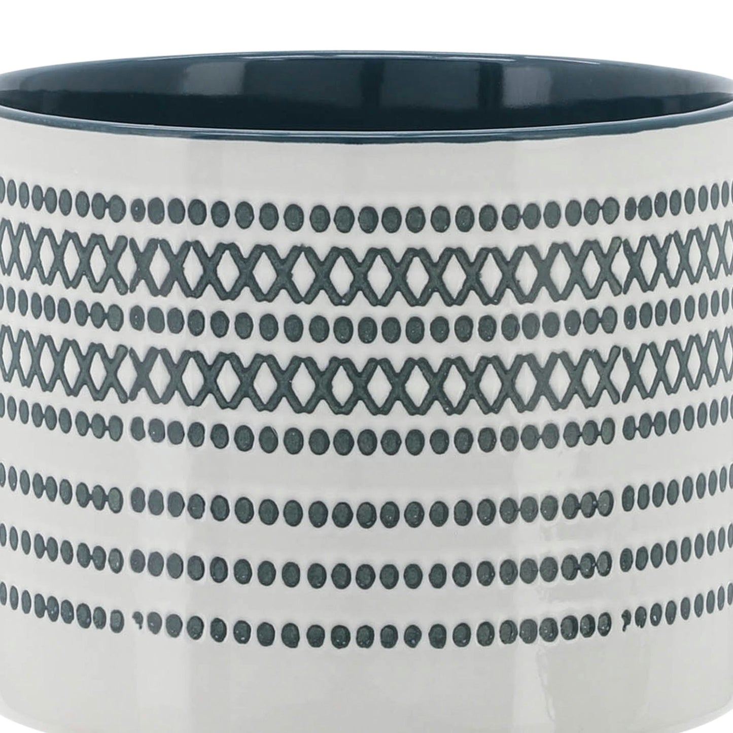 Cer, S/2 5/8" Planter On Standw/ Dots, Blue