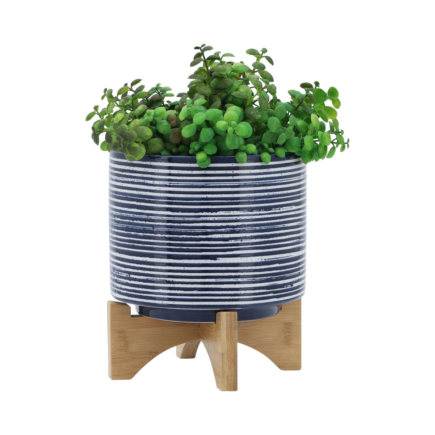 Ceramic 8" Planter On Stand, Blue