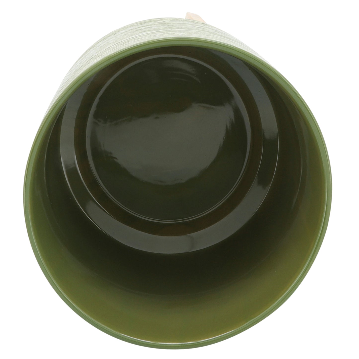 Ceramic 10" Planter On Wooden Stand, Olive