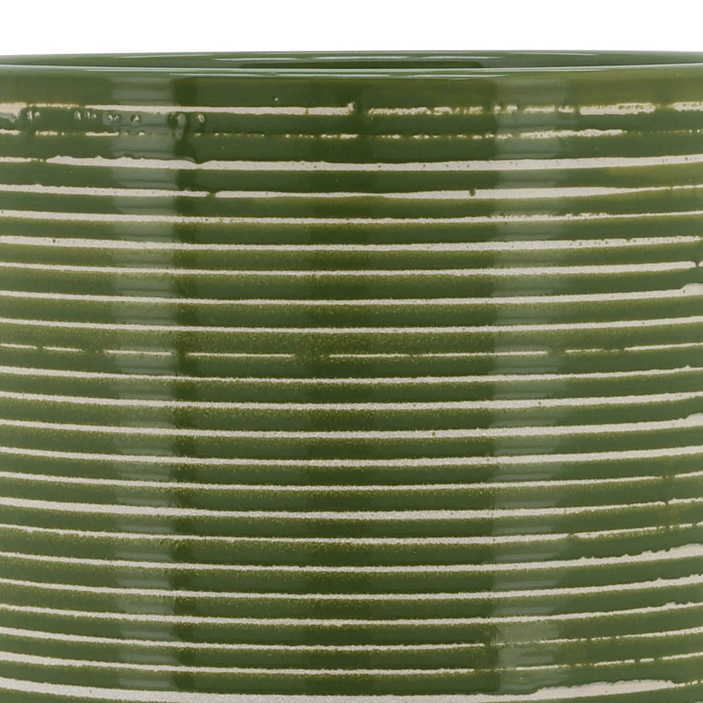Ceramic 10" Planter On Wooden Stand, Olive