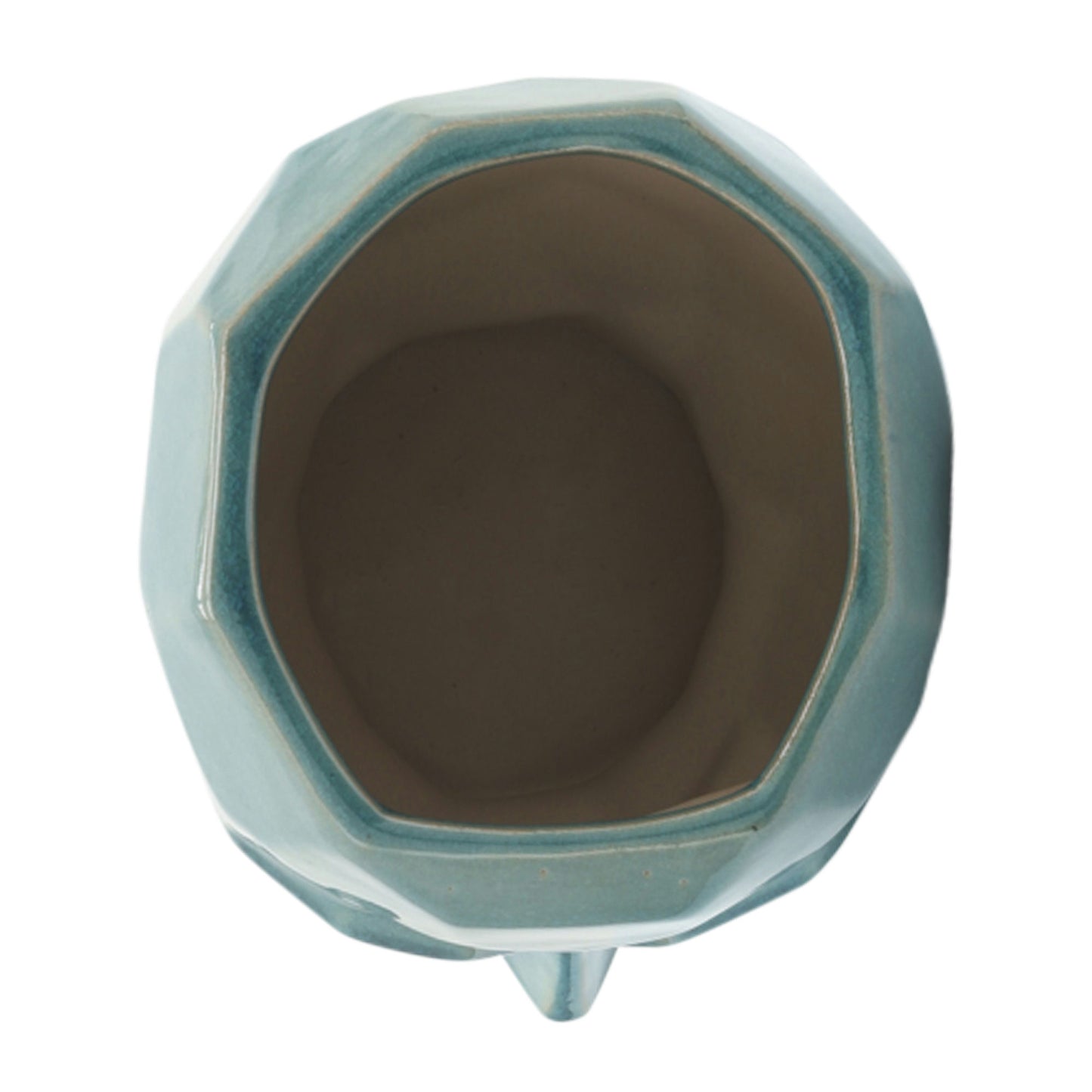 Cer, 12" Face Vase, Turquiose