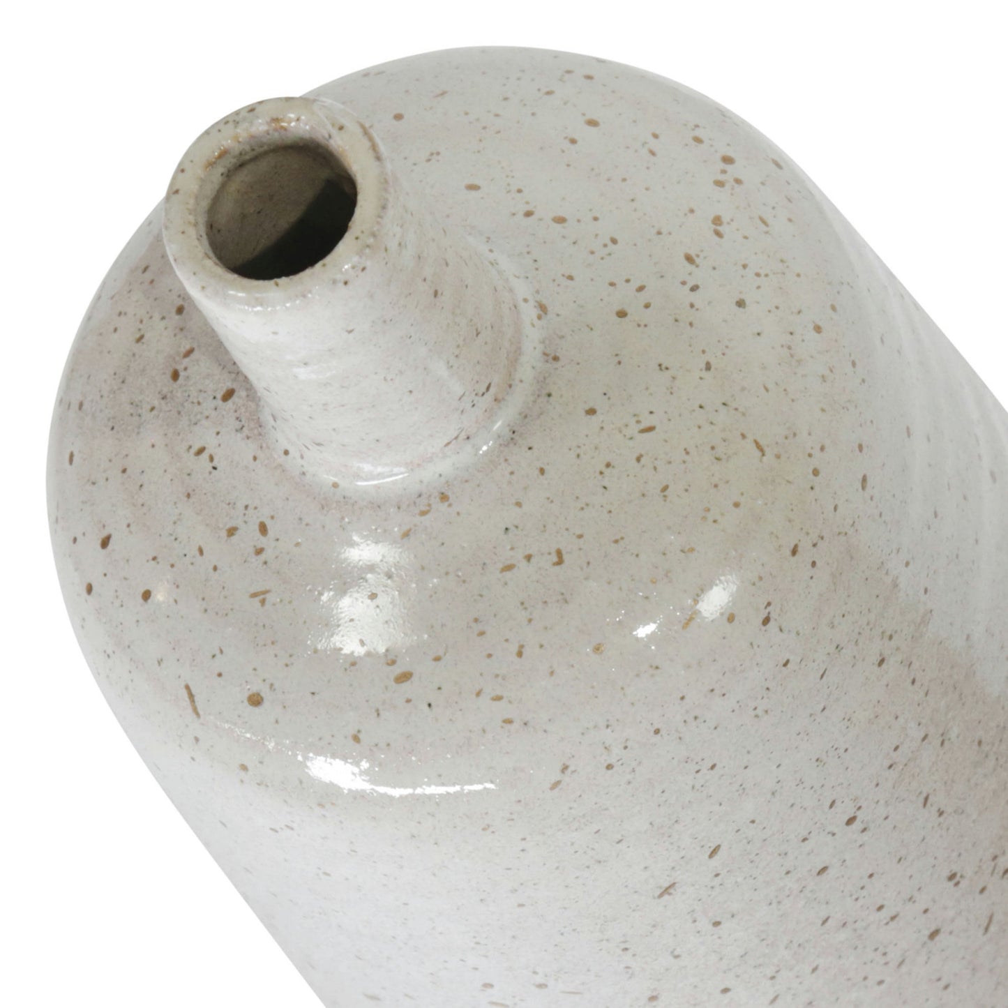 Ceramic 13", Speckled Vase, Beige
