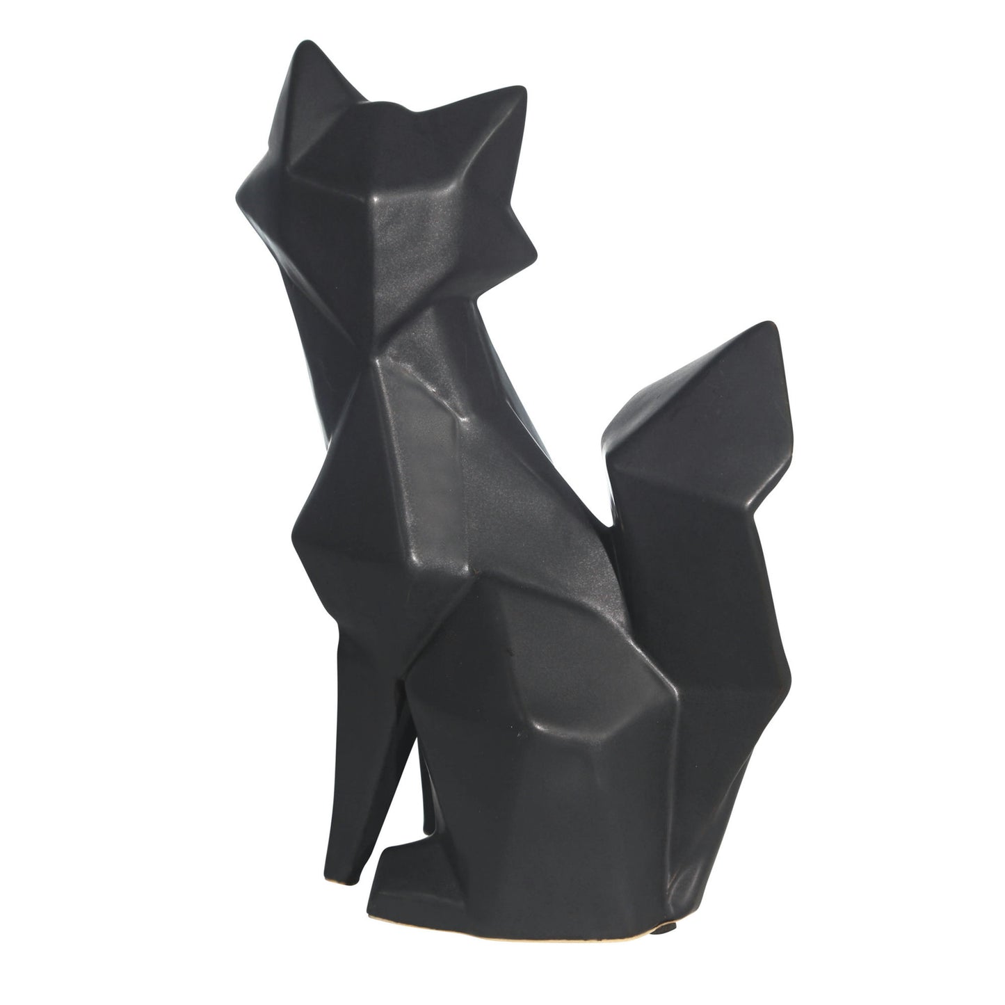 Cer, 10" Modern Fox Figurine, Black