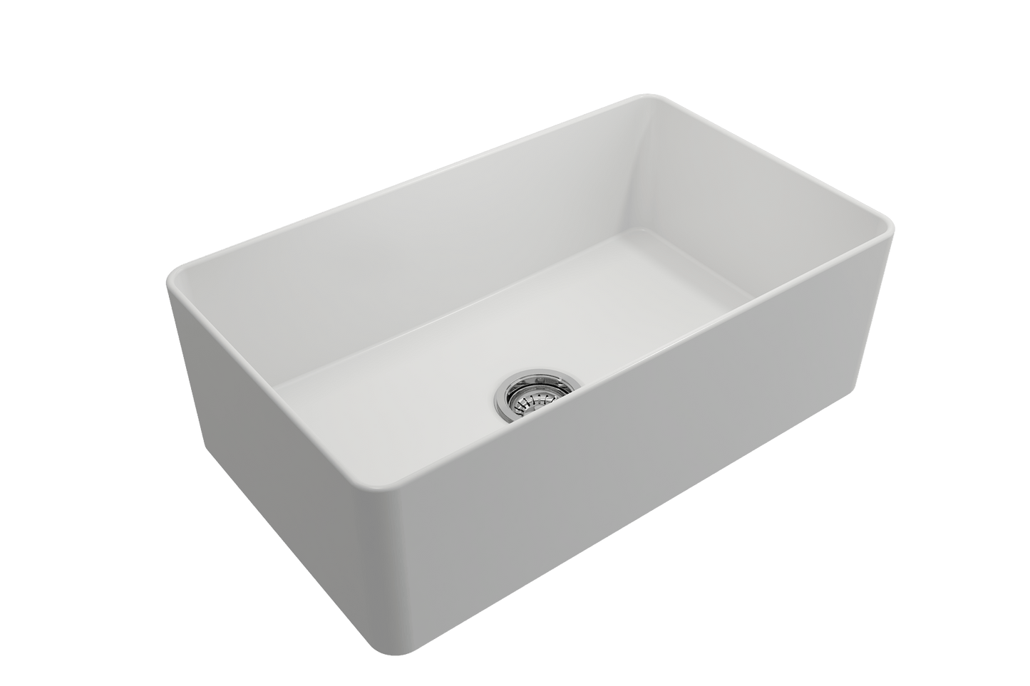 Aderci Ultra-Slim Farmhouse Apron Front Fireclay 30" Kitchen Sink Matte White