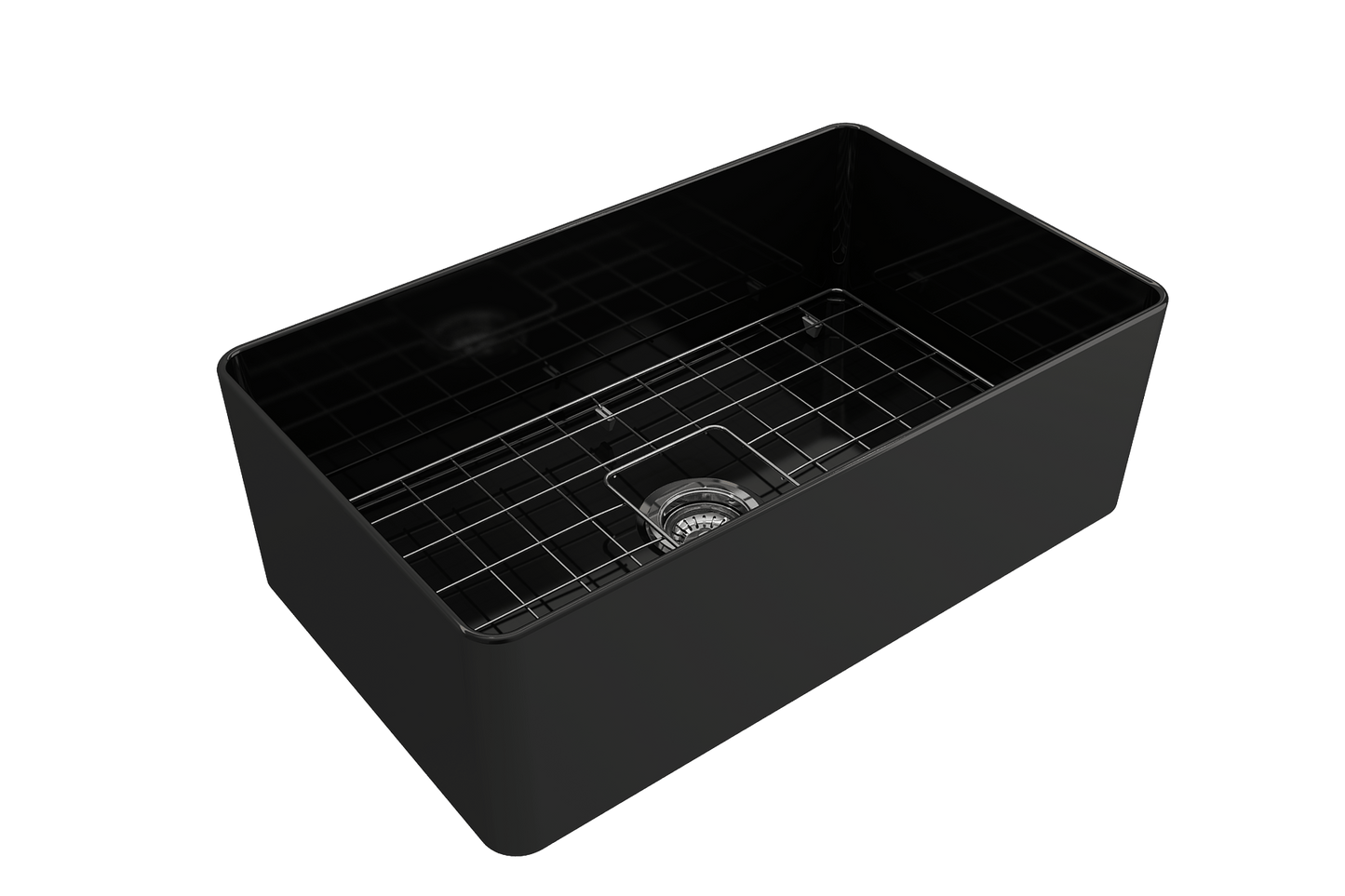 Aderci Ultra-Slim Farmhouse Apron Front Fireclay 30" Kitchen Sink in Black