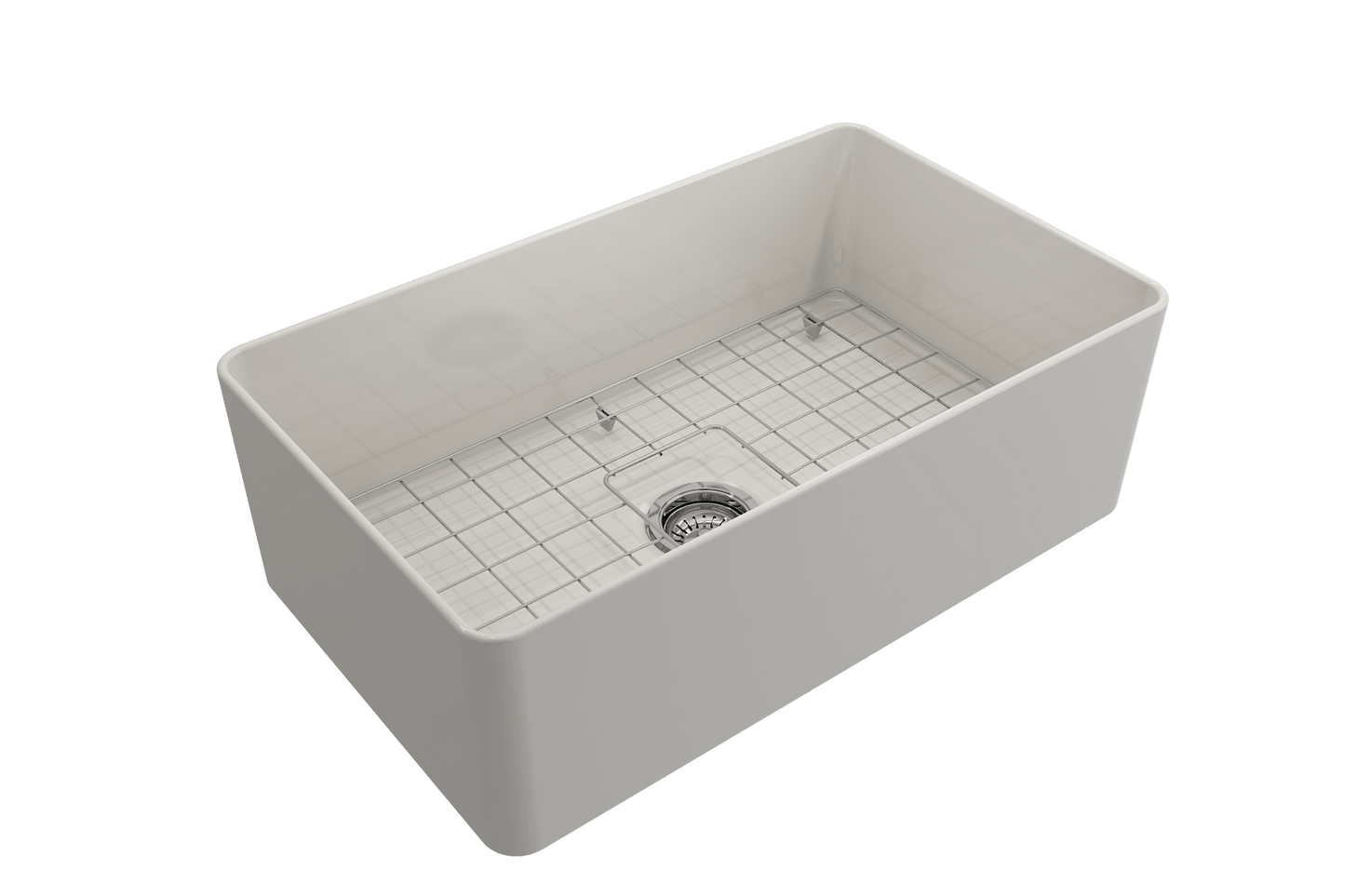 Aderci Ultra-Slim Farmhouse Apron Front Fireclay 30" Kitchen Sink in Biscuit