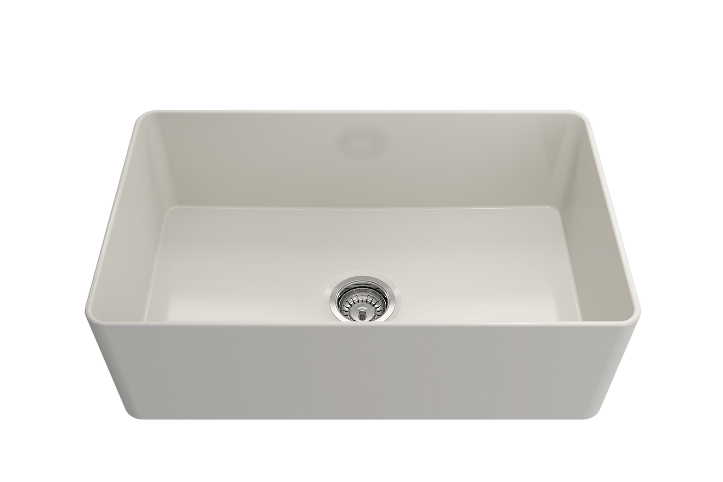 Aderci Ultra-Slim Farmhouse Apron Front Fireclay 30" Kitchen Sink in Biscuit