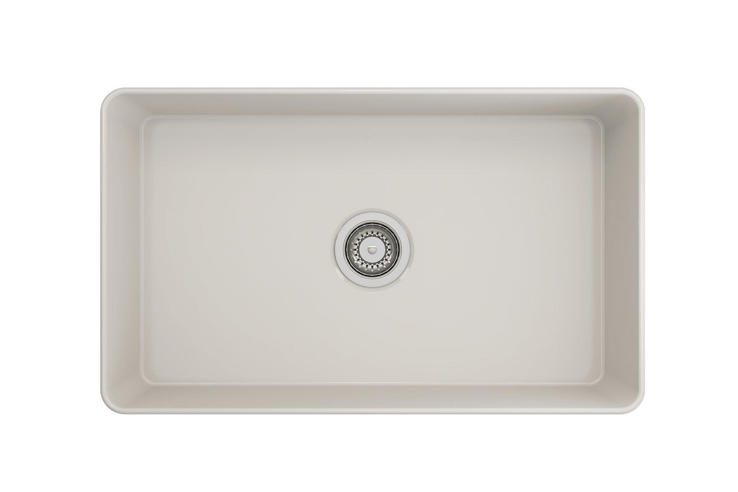 Aderci Ultra-Slim Farmhouse Apron Front Fireclay 30" Kitchen Sink in Biscuit