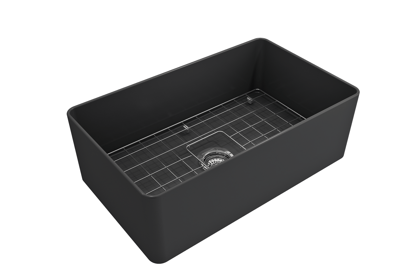 Aderci Ultra-Slim Farmhouse Apron Front Fireclay 30" Kitchen Sink in Dark Gray