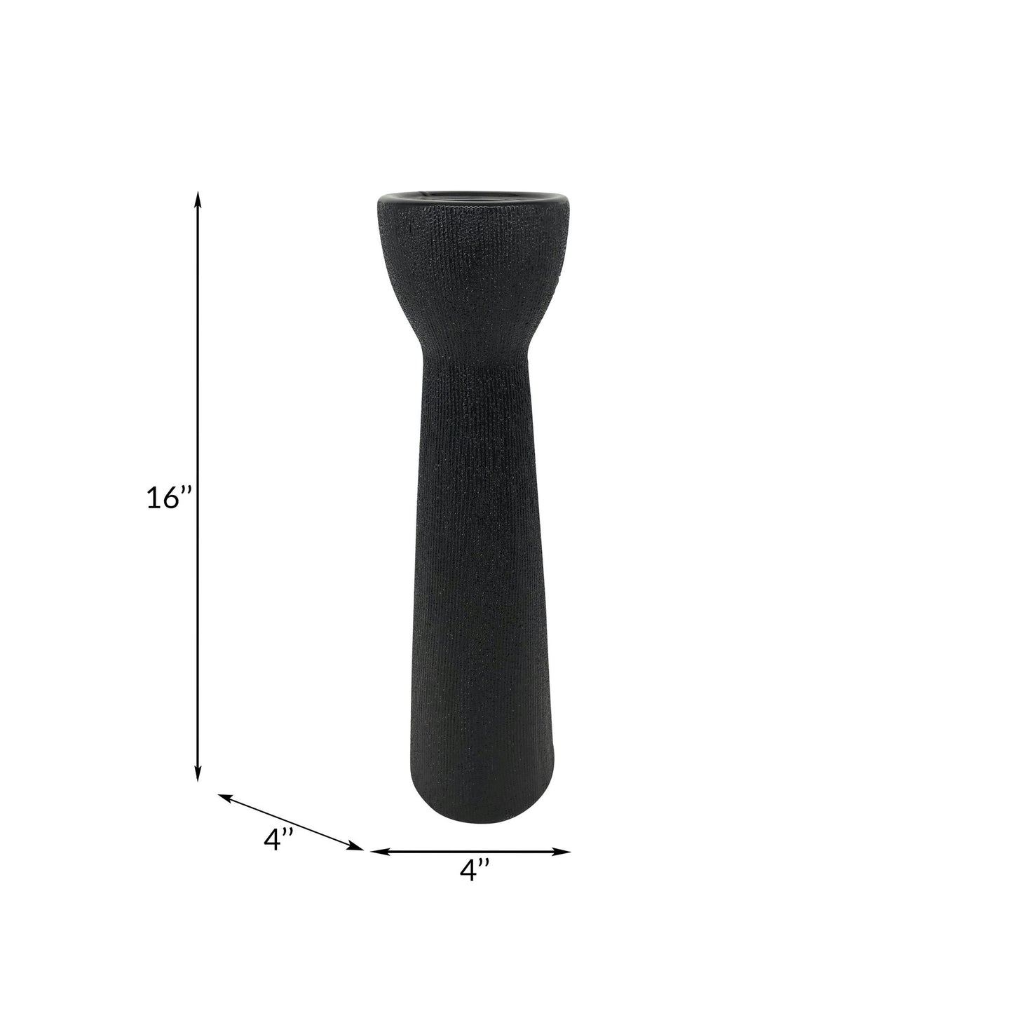 Cer, 16" Bead Candle Holder, Black