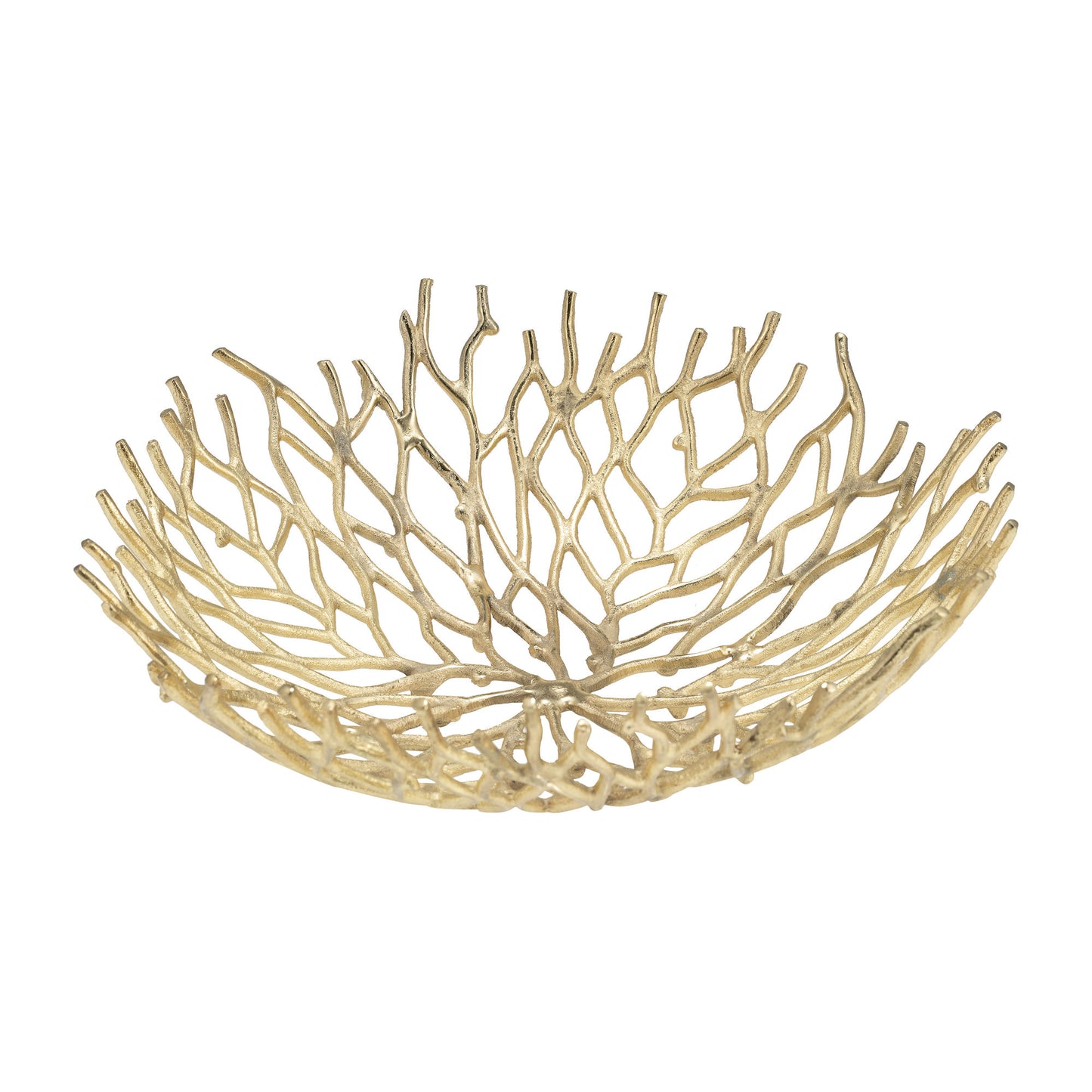 S/2 Aluminum 13/17" Branchbowls, Gold