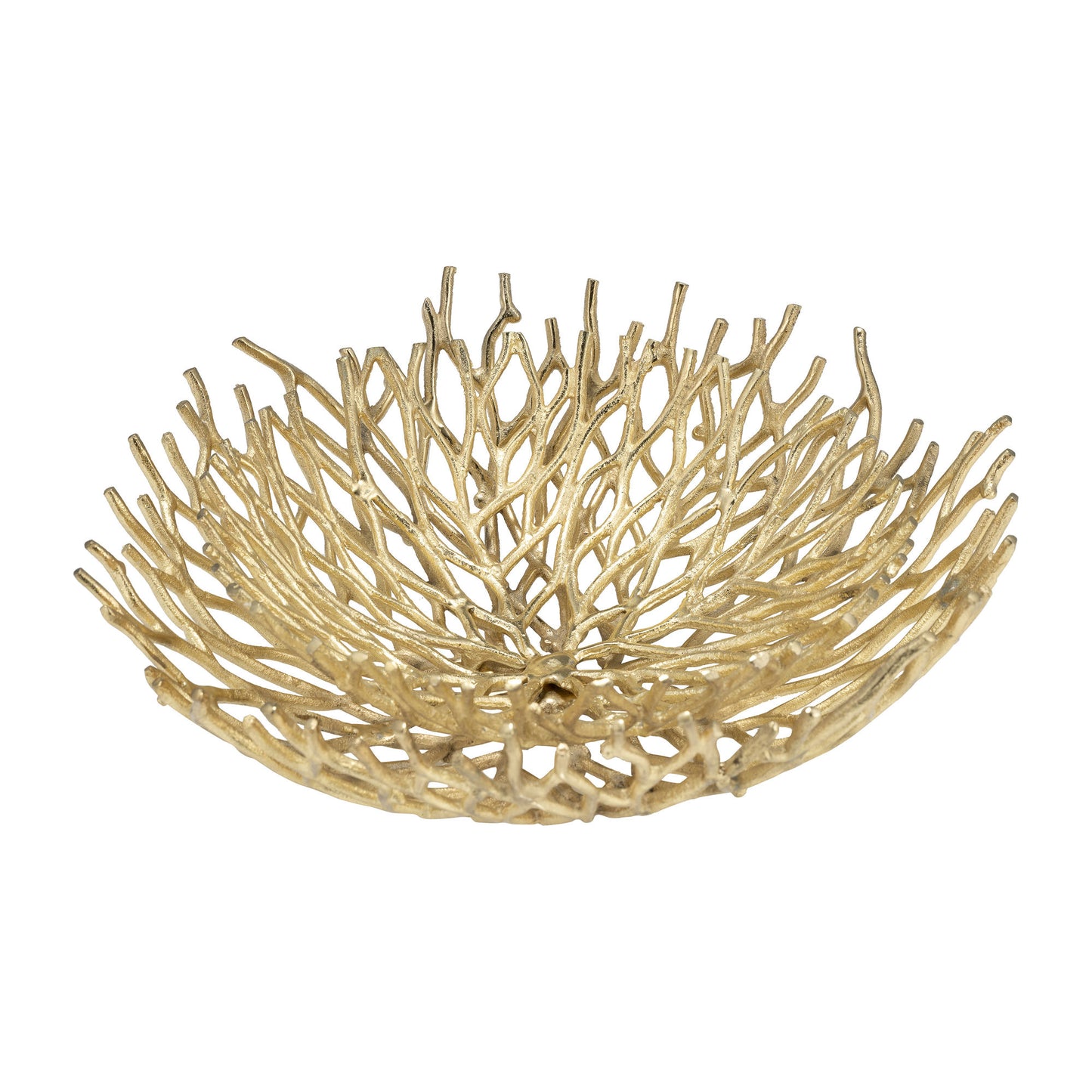 S/2 Aluminum 13/17" Branchbowls, Gold