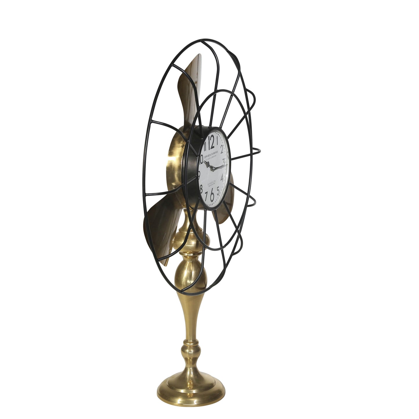 Metal 35" Fan-style Table Clock, Gold Kd