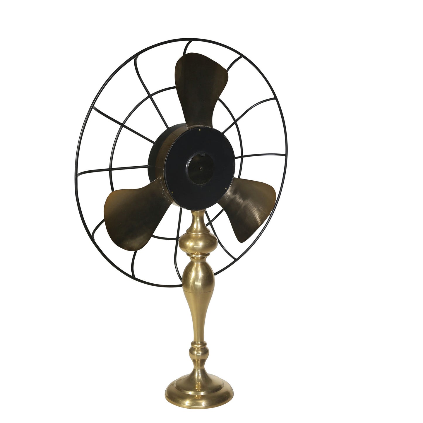 Metal 35" Fan-style Table Clock, Gold Kd