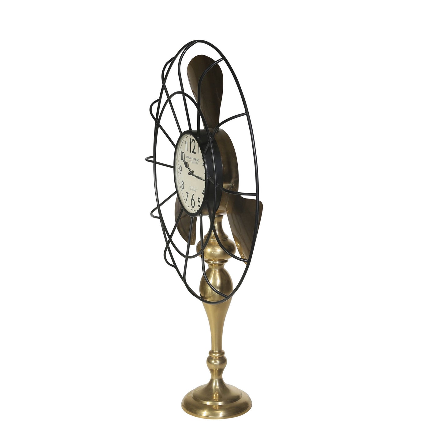 Metal 35" Fan-style Table Clock, Gold Kd