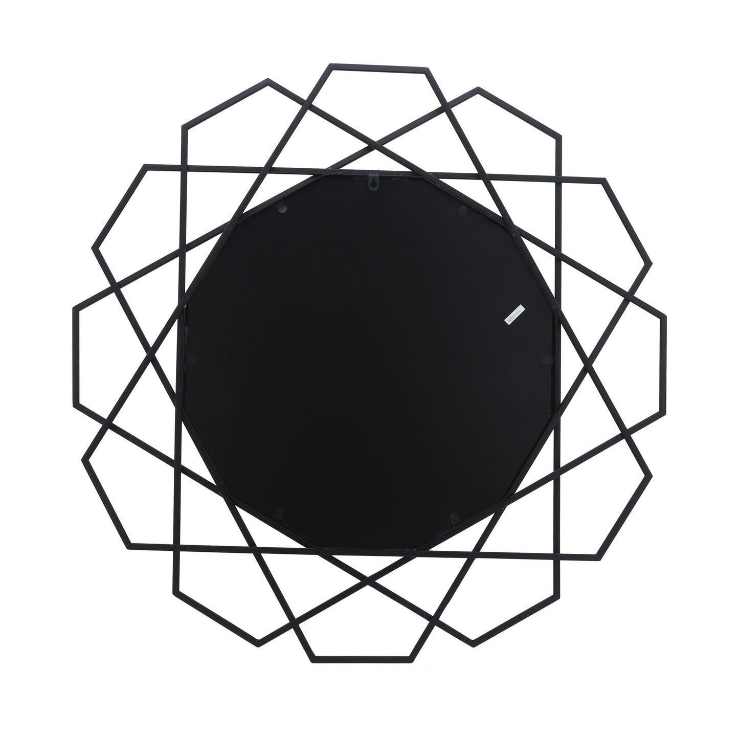 Metal 35" Geometric Mirror, Black Wb