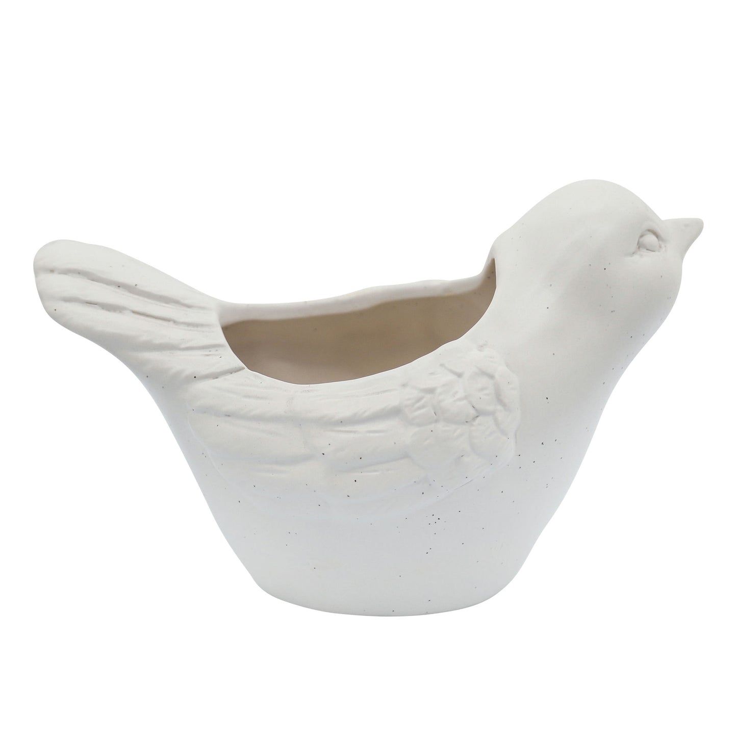 Ceramic 6" Bird Planter, White