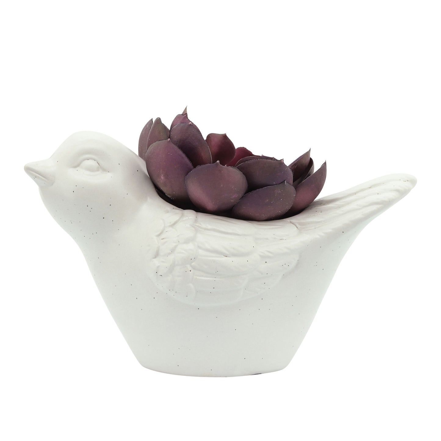 Ceramic 6" Bird Planter, White