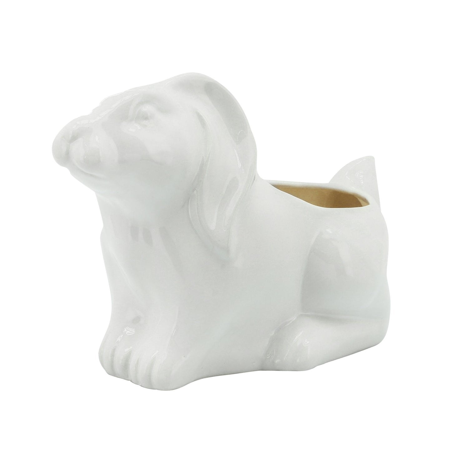 7" Rabbit Planter, White