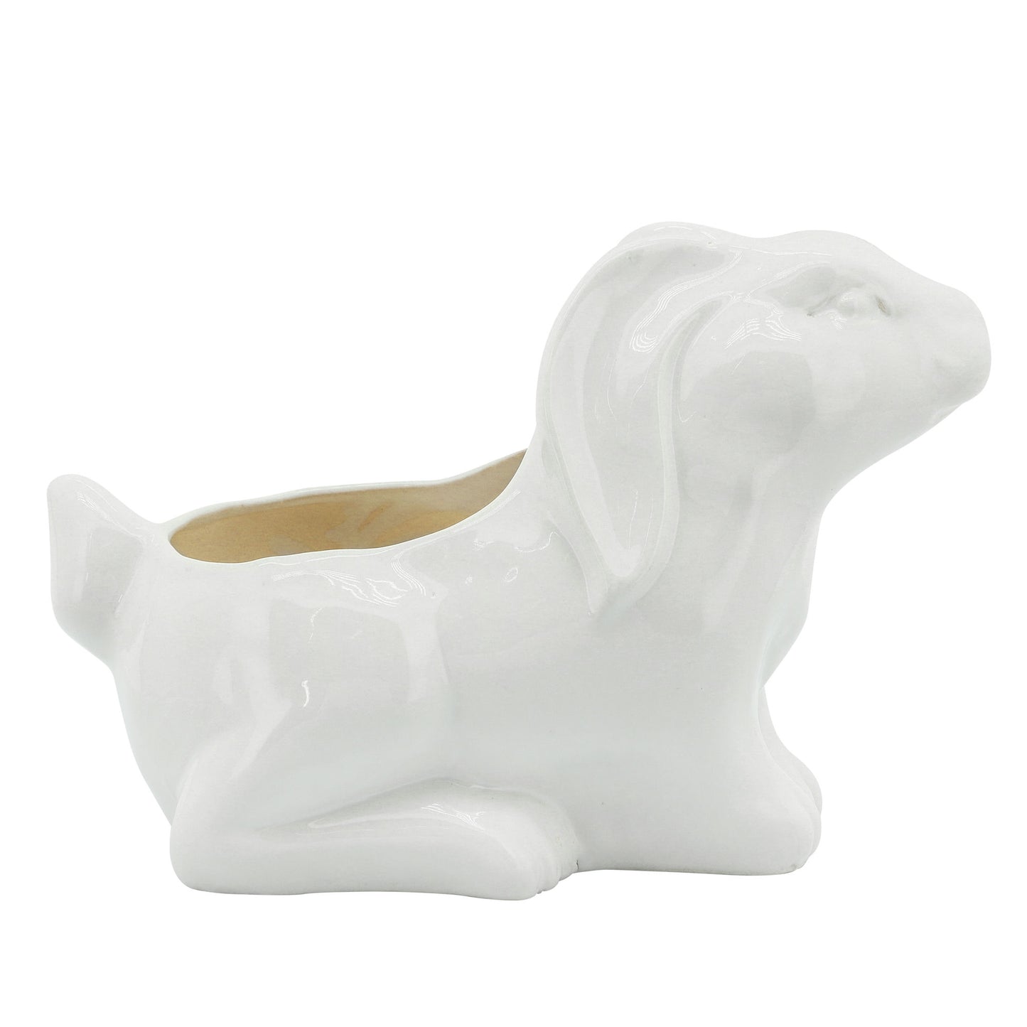 7" Rabbit Planter, White