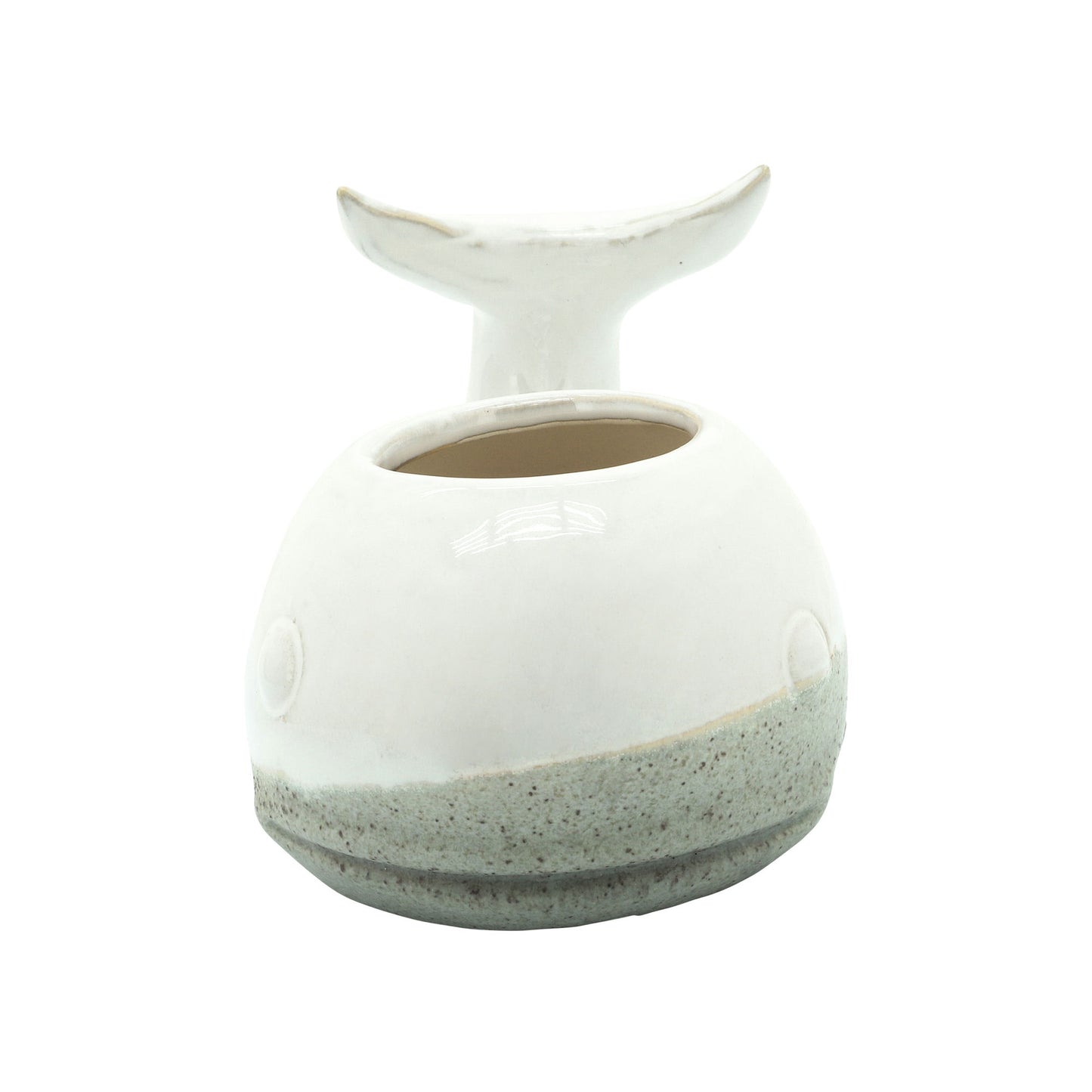 Ceramic 5" Whale Planter, Beige