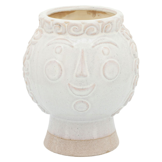 6" Grandma Face Planter, Ivory