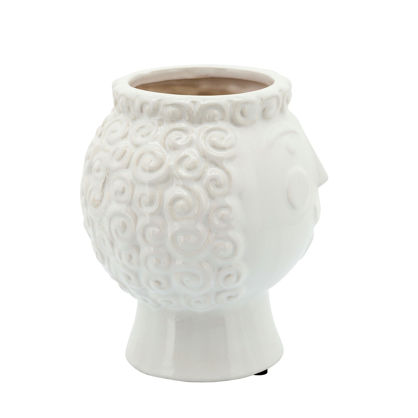 6" Grandma Face Planter, White