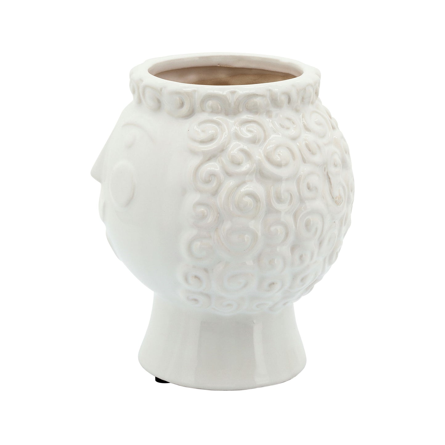 6" Grandma Face Planter, White