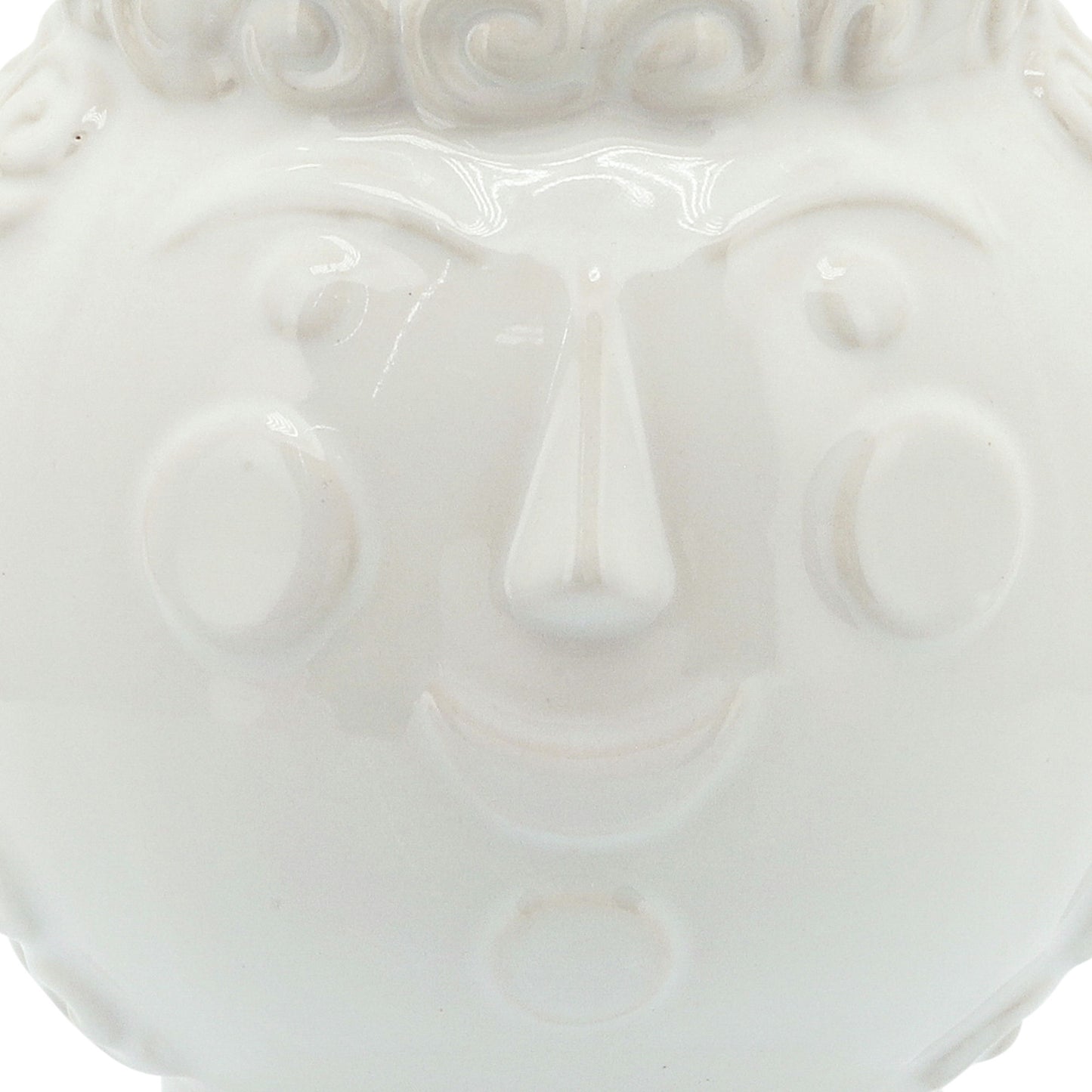 6" Grandma Face Planter, White