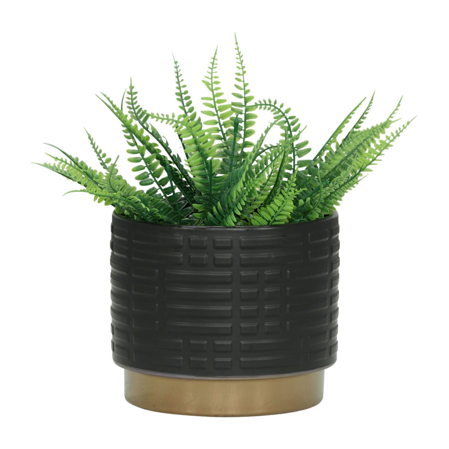 S/2 Maze Metallic Planters 6/8", Black