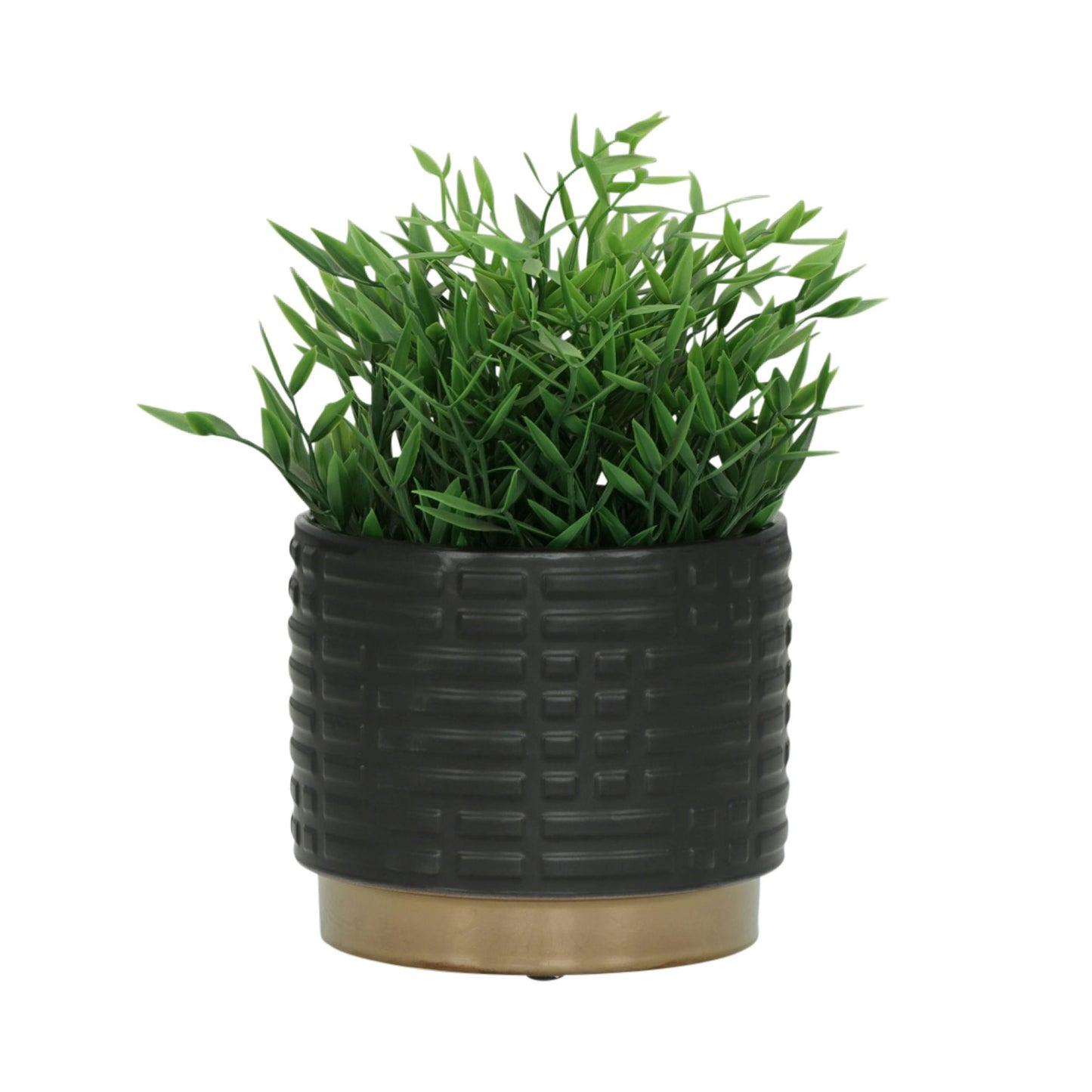 S/2 Maze Metallic Planters 6/8", Black