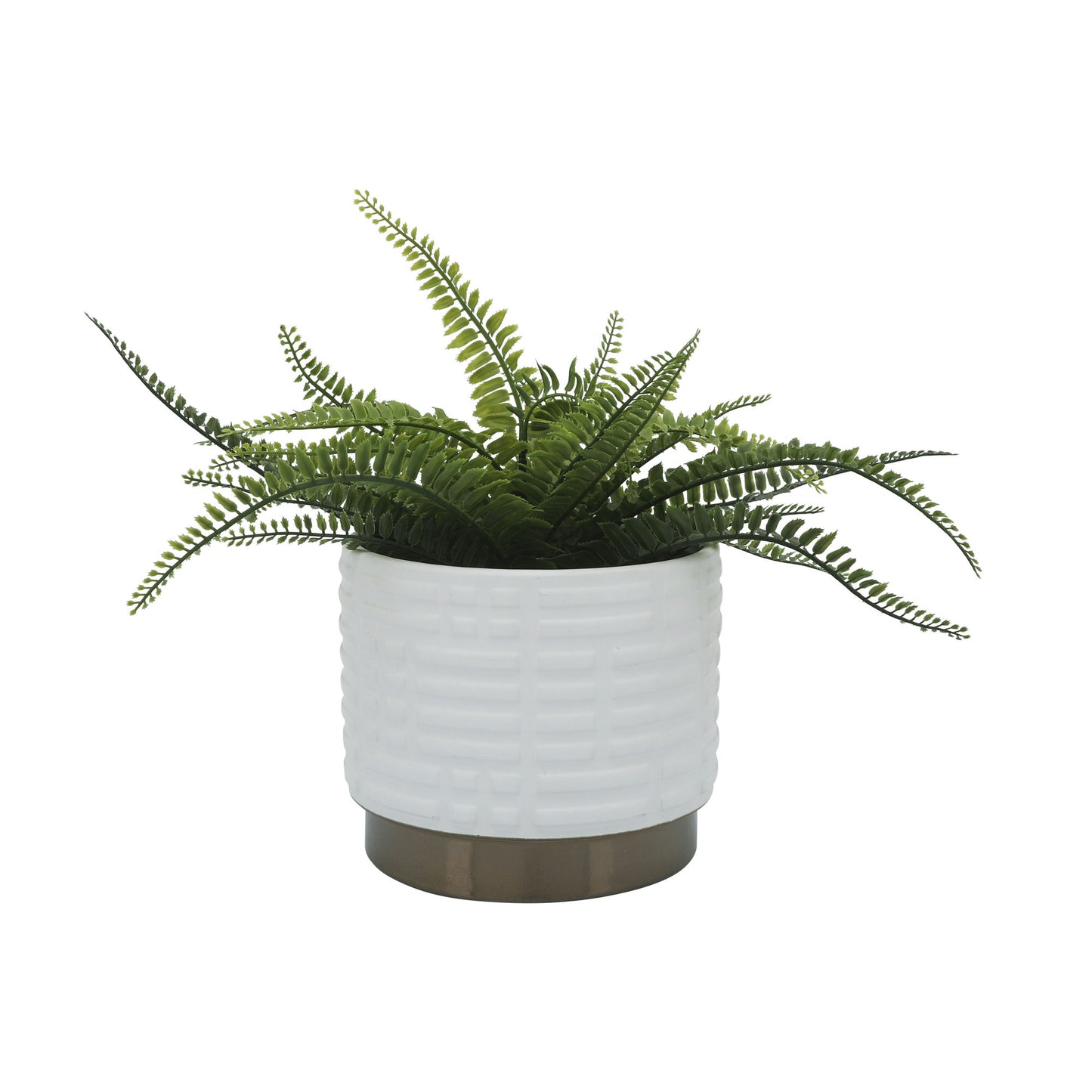 S/2 Maze Metallic Planters 6/8", White