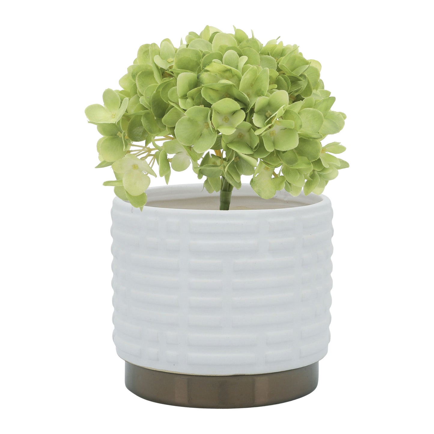 S/2 Maze Metallic Planters 6/8", White