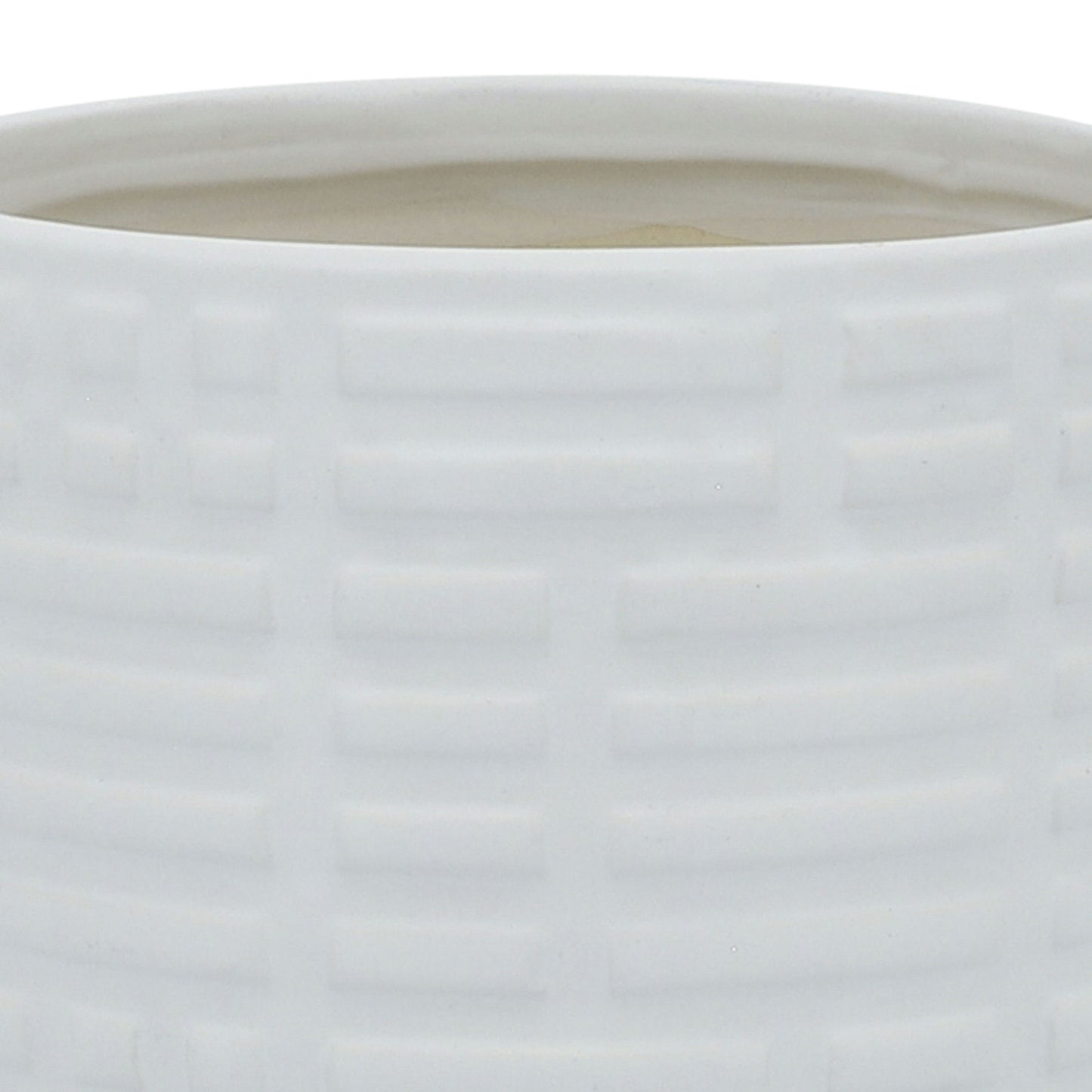 S/2 Maze Metallic Planters 6/8", White