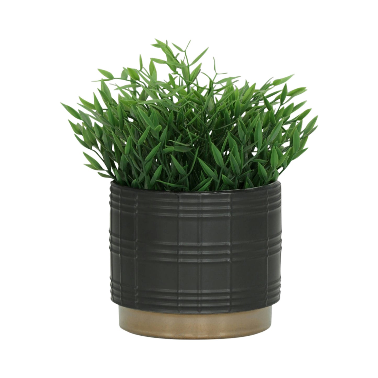 S/2 Metallic Planters 6/8", Black