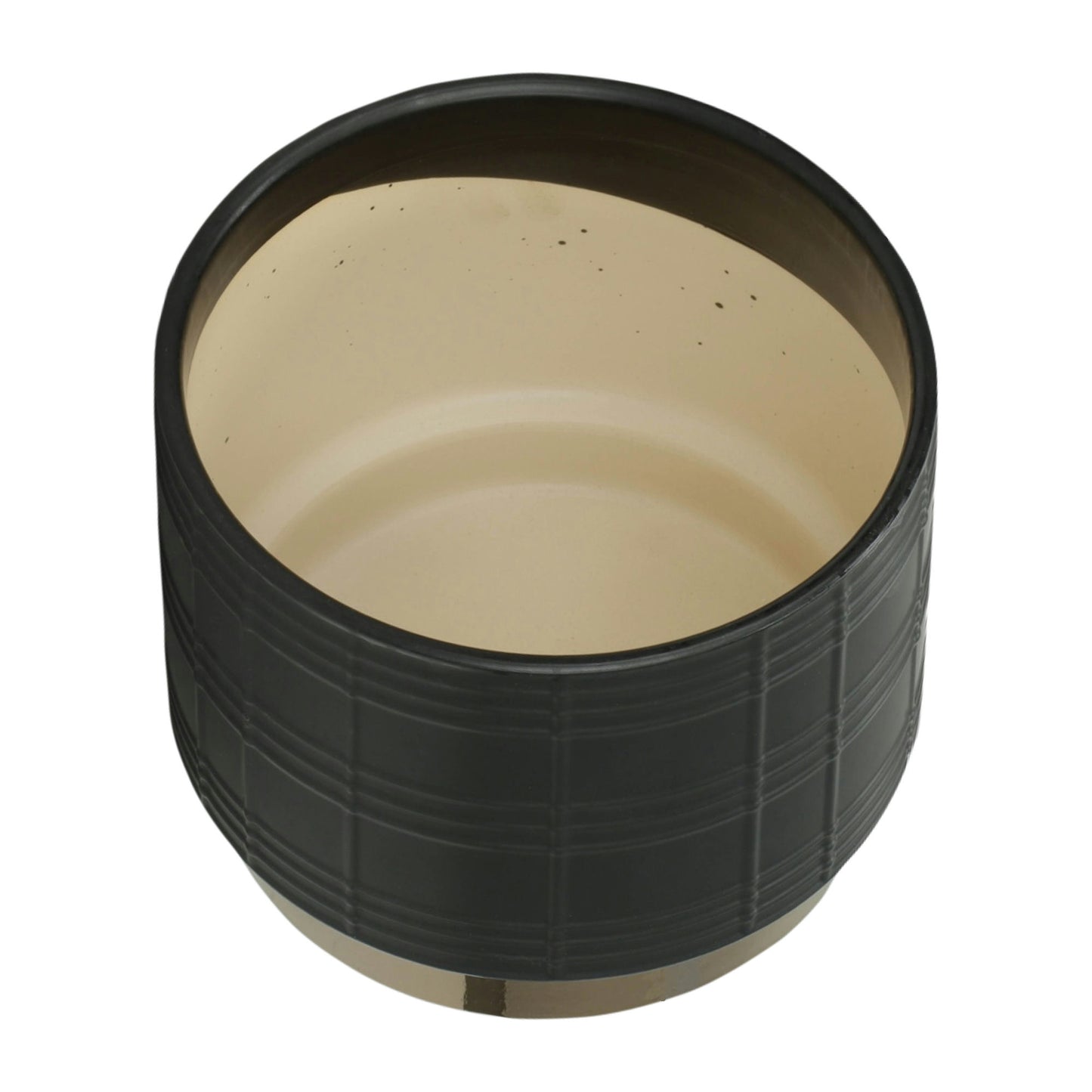 S/2 Metallic Planters 6/8", Black