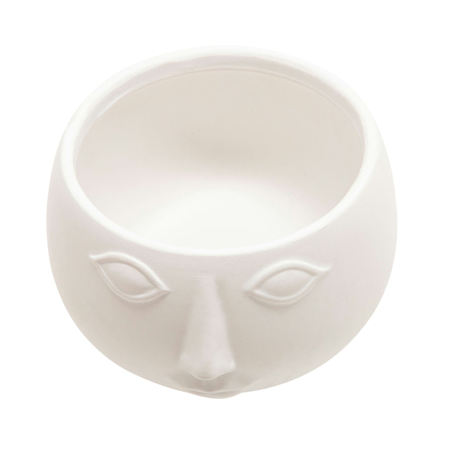 Ceramic 7" Face Planter, Matte White