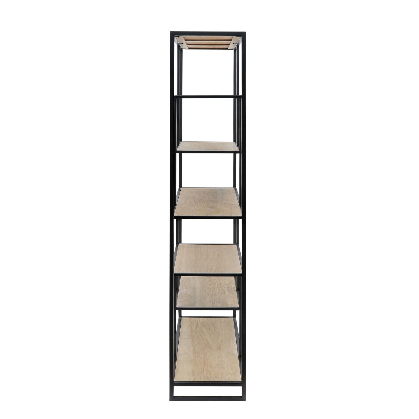 Wood/metal 64" Multi Layer Shelf, Gunmetal/brown